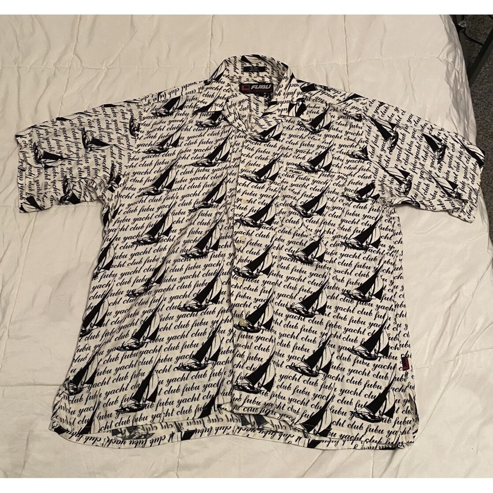 Fubu The Collection‎ Yacht Club Button Up Large Y2K